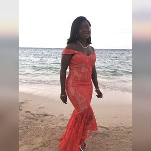 🍹HP!! ASOS Lace Off-Shoulder Prom Dress